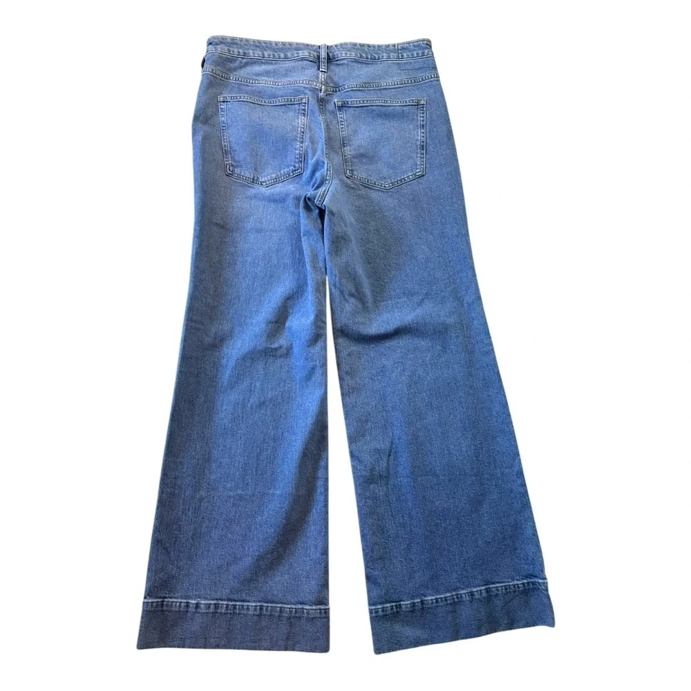 J. Crew 96 Low Rise Denim Trouser Wide Leg Jean Size 31